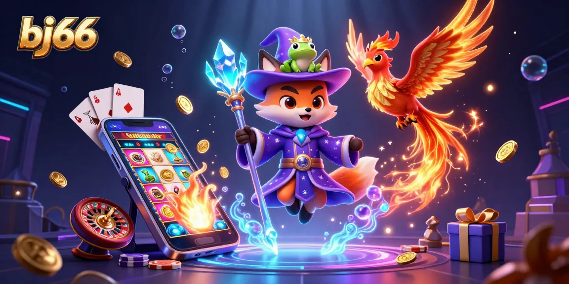 Experience thrilling cockfighting action with bj66 and vibrant game elements in a magical scene.